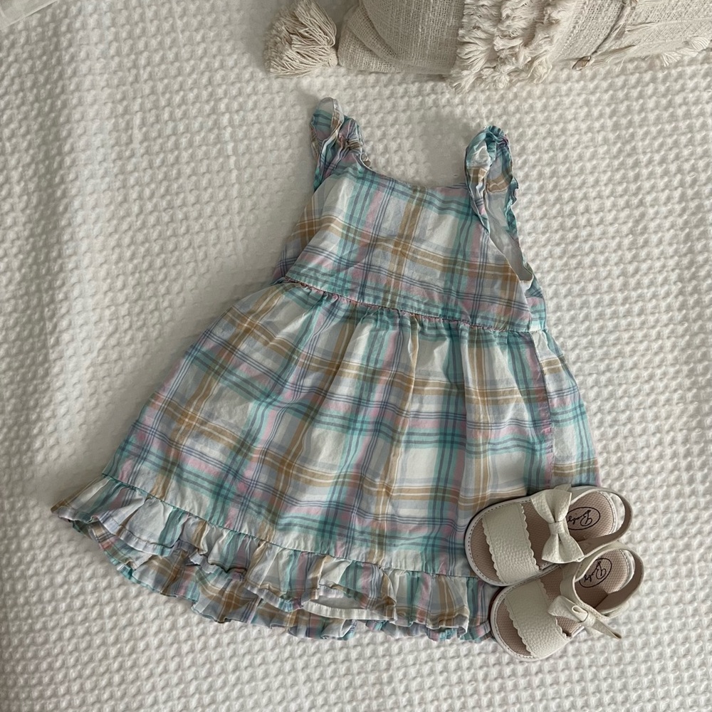 Plaid Ruffle Kids Dress | 100% Cotton